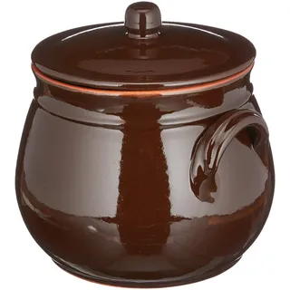 Colì Majolica und Steingut aus 1650 Terrakotta-Vase mit Deckel Brunella, braun, 16x16x20 cm