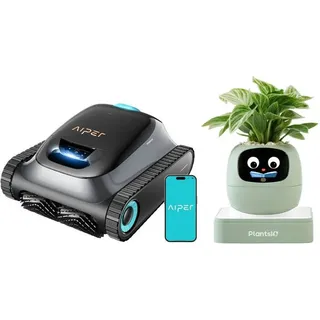 Smart Robot Bundle: Aiper Scuba S1 Poolreinigungsroboter, 270 Min Laufzeit, 11 Sensoren, Smart App-Steuerung + Ivy AI Emoji Pflanzroboter (Grün)