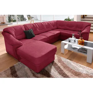 sit&more Wohnlandschaft Kunstleder U-Form 3-Sitzer Rot