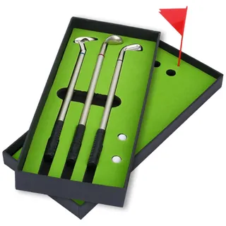 Jadeshay Golf Stifteset, 3 Teiliges Mini Golfschläger Kugelschreiberset mit Bällen, Golf Geschenke Für Männer, Vatertag, Valentinstag, Business