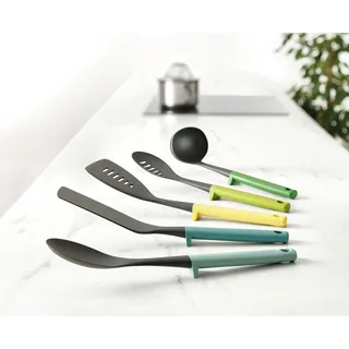 Joseph Joseph Duo 5-teiliges Utensilienset mit integrierter Werkzeugablage, Hygienisches Küchenutensilienset für die Verwendung mit antihaftbeschichtetem Kochgeschirr, Opa