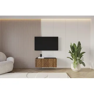 altdecor VIRA Lowboard 100 cm Schwarz/Eiche Wotan Holzwerkstoff