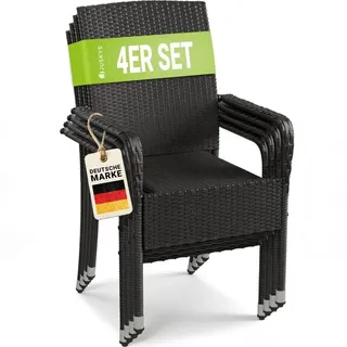 Juskys Yoro Stapelstuhl 4 St. 43 x 0 x 0 cm schwarz