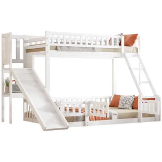 Okwish Etagenbett, Weiß, Holz, 140x200 cm, Kinder- & Jugendzimmer, Kindermöbel, Kinderbetten, Etagenbetten