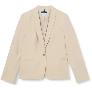 Tommy Hilfiger Damen One Button Blazer Business Jacke mit schmeichelnder Passform und Einknopf, Khaki, 44 - 44