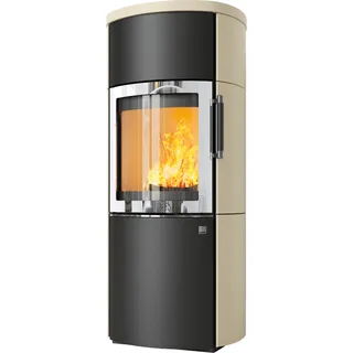 Kaminofen HARK 44-5.5 GT ECOplus 8 kW - Ofenkacheln: Quarz-Weiß - Korpus: graphit/verchromt
