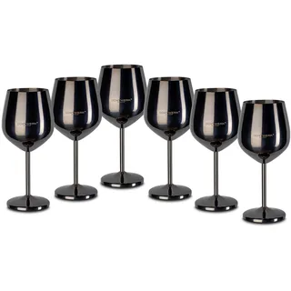 Weinglas ECHTWERK Trinkgefäße schwarz Weingläser und Dekanter PVD Beschichtung, 6-teilig