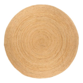 Teppich Jute Geflochten 180 cm Rund, furnicato, Runde beige|braun