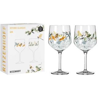 Ritzenhoff Glas Botanic Glamour Gin-Gläser 720 ml 2er Set, Glas weiß