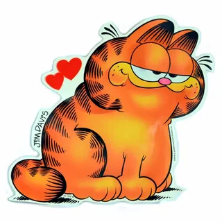 Disney Wandtattoo Garfield LIEBE HMHHHMMM Herz Aufkleber aus 1978 ca. 25 cm, Künstler: Jim Davis weiß