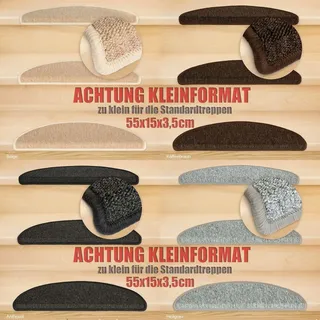 Kettelservice-Metzker Stufenmatte Kleinformat für Raumspartreppen/Wendeltreppen 55x15x3,5cm Beige 1 Stück