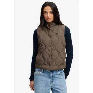 Superdry Onion Quilt Crinkle Snap Weste Grün 50