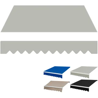 Markisenstoff Markise mit Volant 3/4/5/6 X 1.5 M Markisenbespannung Ersatzstoff Markisentuch Balkon Markise Wasserabweisend & Sonnenschutz Ersatz Markisentuch Bespannung fur Markise (ohne Rahmen)(Gray