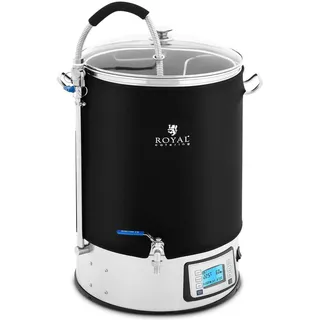 Royal Catering Braukessel mit Isolierung 40 L 2500 W 10 100 °C Edelstahl LCD-Anzeige Timer -