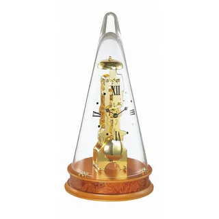 Hermle Uhrenmanufaktur Tischuhr, Glas, Kirschbaum, 18cm x 35cm 22716-160791