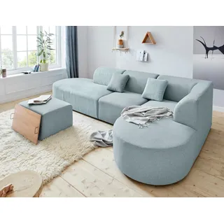 Sofa-Eckelement ANDAS "Alesund" Polsterelemente Gr. Cord, Armlehne links, blau (petrol) Sofaelemente als Einzelteile oder Modulteil