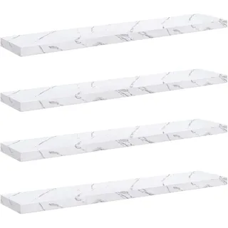 Maison Exclusive - Wandregal 4 Stk. Weiß Marmor 120 X 23,5 X 3,8