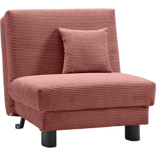 Sessel ELL + "Enny" Gr. Cord, HR-Kaltschaum, Sitzhöhe 40 cm, B/H/T: 85 cm x 85 cm x 100 cm, rot Einzelsessel Schlafsessel