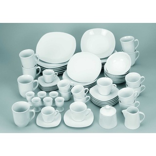 Kombiservice ATRIUM (BHT 43x32x29 cm) BHT 43x32x29 cm weiß Frühstücks-Set Geschirrset Kaffeeservice Teeservice Frühstücksset - weiß
