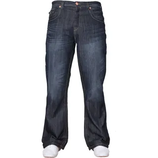 APT Herren einfach blau Bootcut weites Bein ausgestellt Works Freizeit Jeans Große Größen in 3 Farben erhältlich - 34W / 32L