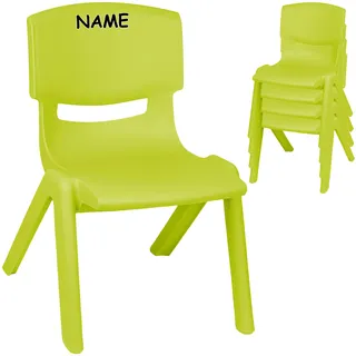 alles-meine.de GmbH 2 Stück - Kinderstühle/Stühle - Farbwahl - grün - apfelgrün - inkl. Name - Plastik - bis 100 kg belastbar/kippsicher - für INNEN & AUßEN - 0-99 Jahre - ..
