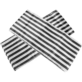 Gestreifte Polyester-tischdecke Für Das Abendessen (schwarz Und Weiß, 2er-pack)
