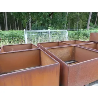 gruenwaren jakubik Pflanzkübel Cortenstahl Pflanzring quadratisch 90x90x60 Rostkübel Rost Stahl Kübel