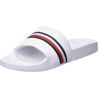 Tommy Hilfiger Damen Badeschuhe Global Stripes Slide Badelatschen, Weiß (White), 36