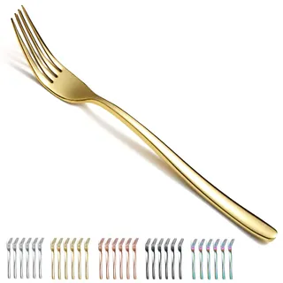 Menügabel 6-teilig, Kyraton Edelstahl 7,9 Zoll Tafelgabeln Besteckgabel-Set, Besteck-Set, spülmaschinenfest. (Gold)
