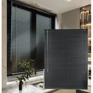Verdunkelung Venezianische Jalousien, Aluminium-fensterjalousie, Tag- Und Nacht-rollos, Metall Venezianische Jalousette Mit 25 Mm Aluminiumlamellen, Schwarz,WxH-110x200cm/43.3 * 78.7in