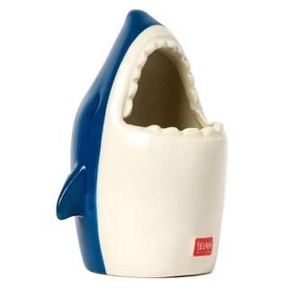 Legami Stiftehalter Desk Friends Shark, Keramik, 1 Fach, blau/weiß