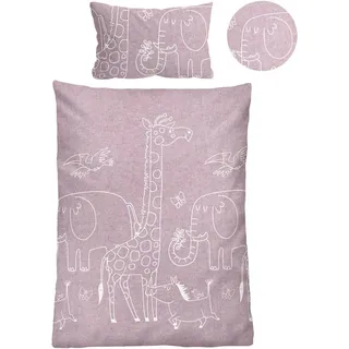 biberna 0840520 Tiere Baumwolle Lila 100 x 135 cm + 40 x 60 cm