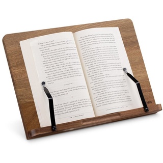 Navaris Buchstütze Buchständer iPad - 34x24cm - aus Akazienholz - für Küche Schreibtisch (1 St) braun 24,00 cm x 19,00 cm