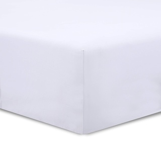 VISION - Set mit 2 Spannbettlaken, 90 x 200 cm, Farbe: Weiß, 100 % Baumwolle, 57 Fäden/cm2, 4 elastische Ecken, Spannhöhe 30 cm