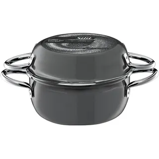 Silit Combi-Set Topf & Pfanne Ø 21cm, anthrazit, Silargan, 2-in-1 Set, ideal für kleine Küchen, Made in Germany