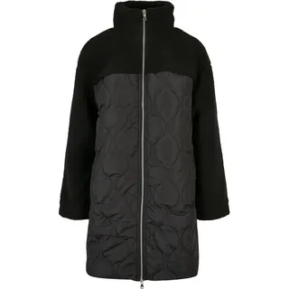 Winterjacke URBAN CLASSICS "Urban Classics Damen Ladies Oversized Sherpa Quilted Coat" Gr. M, schwarz (black) Damen Jacken Winterjacken