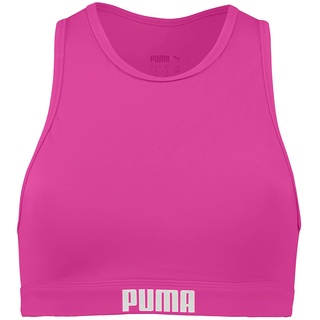 PUMA Damen Badetøj Racerback Bikini Top, Neon Pink, XS EU