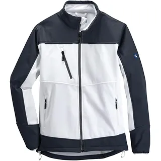 Scheibler Arbeitsjacke Herren Softshelljacke, Jacke Herren Übergangsjacke winddicht, wasserabweisende Outdoor-Jacken für Herren, Herbstjacke Herren mit Fleece-Innenseite, Weiß/Anthrazit - L