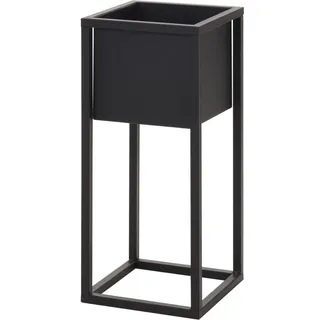 H & S Collection H&S Collection Blumentopf mit Ständer Metall Schwarz 50 cm