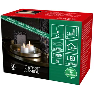 Konstsmide LED Teelicht 5 cm weiß 2 St.