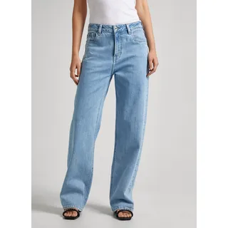 Loose-fit-Jeans PEPE JEANS "LOOSE ST HW" Gr. 30, Länge 30, blau (light used) Damen Jeans Weite mit geradem, weitem Bein