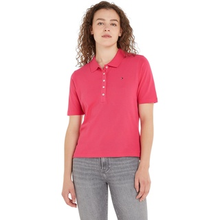Tommy Hilfiger Damen Poloshirt Kurzarm Regular Fit, Rosa (Bright Cerise Pink), XXS