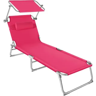 Tectake tectake® Gartenliege, 4-stufig mit Kopfpolster,