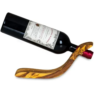 levandeo Weinflaschenhalter Olivenholz H28cm Flaschenhalter Weinständer Weinhalter Holz Tischdeko Flaschenständer