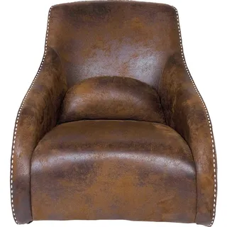 Kare Design Sessel Swing Ritmo Braun, Schaukelsessel aus pflegeleichtem Polyester Stoff, Schaukelstuhl im Vintage Style, gemütlicher Loungesessel mit Kippfunktion, (H/B/T) 83x76x74 cm