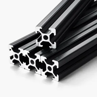 Vevor 10er Set Aluprofil 2000 mm T-Nut 2020 Aluminium Profil, eloxierte Linearschiene nach europäischem Standard, Nutenprofil für 3D-Drucker, CNC-Maschine DIY, Lasergravur, Schwarz