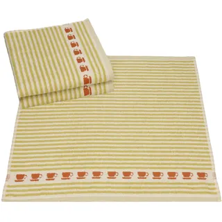 Betz 3er Set Küchenhandtücher Küchentuch Geschirrtücher Frottee Tassen 100% Baumwolle Größe 50 x 50 cm Farbe grün