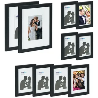 Relaxdays Bilderrahmen schwarz 23x28 cm 10er Set