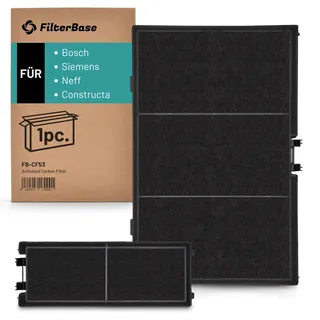 FilterBase® Aktivkohlefilter 2-teilig passend für Bosch DWZ0AK0A0, Bosch 11018700 | Siemens LZ10AKA00 | Neff Z51AIA0X0 | Constructa 17000965 (450 x 255 x 24 mm)
