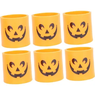 Halloween LED Kürbis Kerze Lichter Batteriebetrieben Halloween Flackernde Flammenlose Kerzen Home Dekoration Orange Shell Großes Lächelndes Gesi...